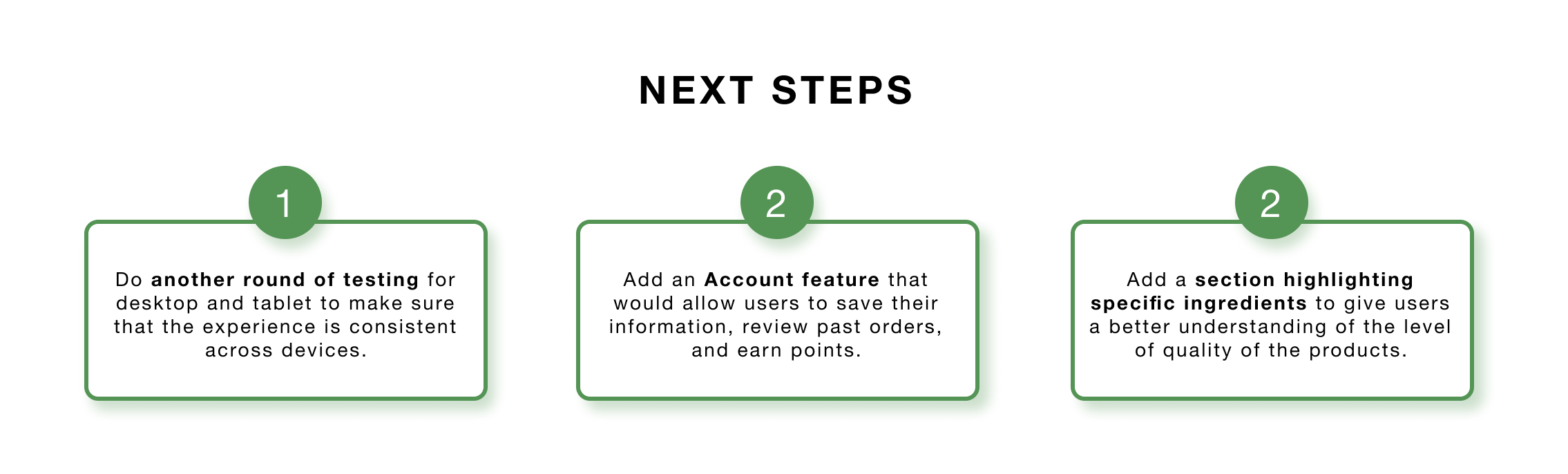 next steps